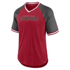 Tampa Bay Buccaneers Fanatics Second Wind Raglan V-Neck T-Shirt