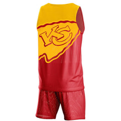 Kansas City Chiefs FOCO Colorblock Mesh V-Neck & Shorts Set