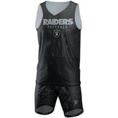 Las Vegas Raiders FOCO Colorblock Mesh V-Neck & Shorts Set