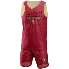 San Francisco 49ers FOCO Colorblock Mesh V-Neck & Shorts Set