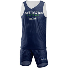 Seattle Seahawks FOCO Colorblock Mesh V-Neck & Shorts Set