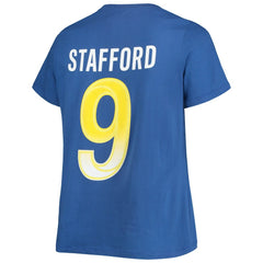 Los Angeles Rams Fanatics Matthew Stafford Women's Plus Size Player Name & Number V-Neck T-Shirt