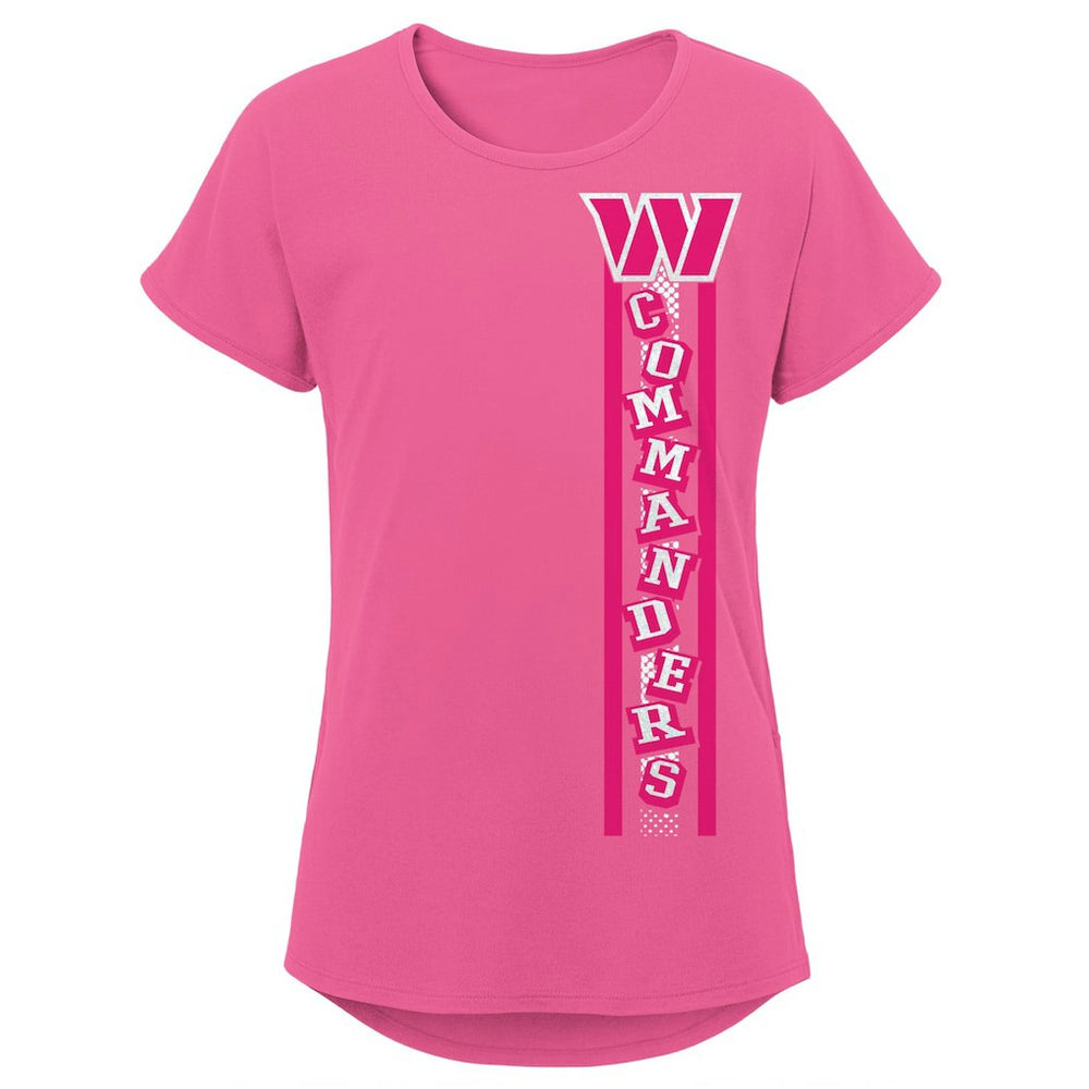 Washington Commanders Girls Youth Logo Fair Catch Dolman T-Shirt