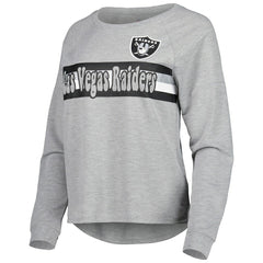 Las Vegas Raiders Juniors All Striped Up Raglan Long Sleeve T-Shirt