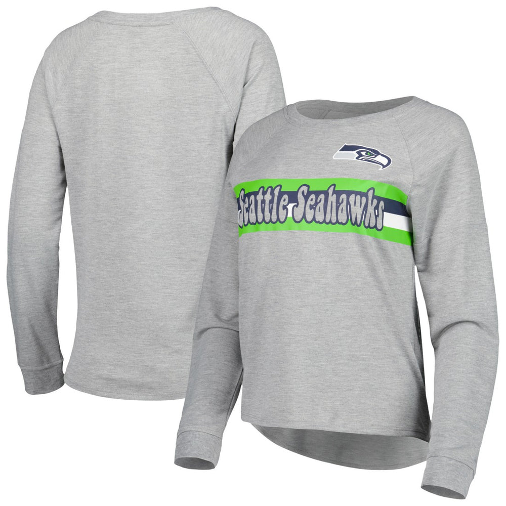 Seattle Seahawks Juniors All Striped Up Raglan Long Sleeve T-Shirt