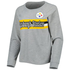 Pittsburgh Steelers Juniors All Striped Up Raglan Long Sleeve T-Shirt
