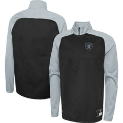 Las Vegas Raiders New Era Combine Authentic O-Line Raglan Half-Zip Jacket