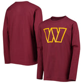 Washington Commanders Youth Primary Team Logo Long Sleeve T-Shirt