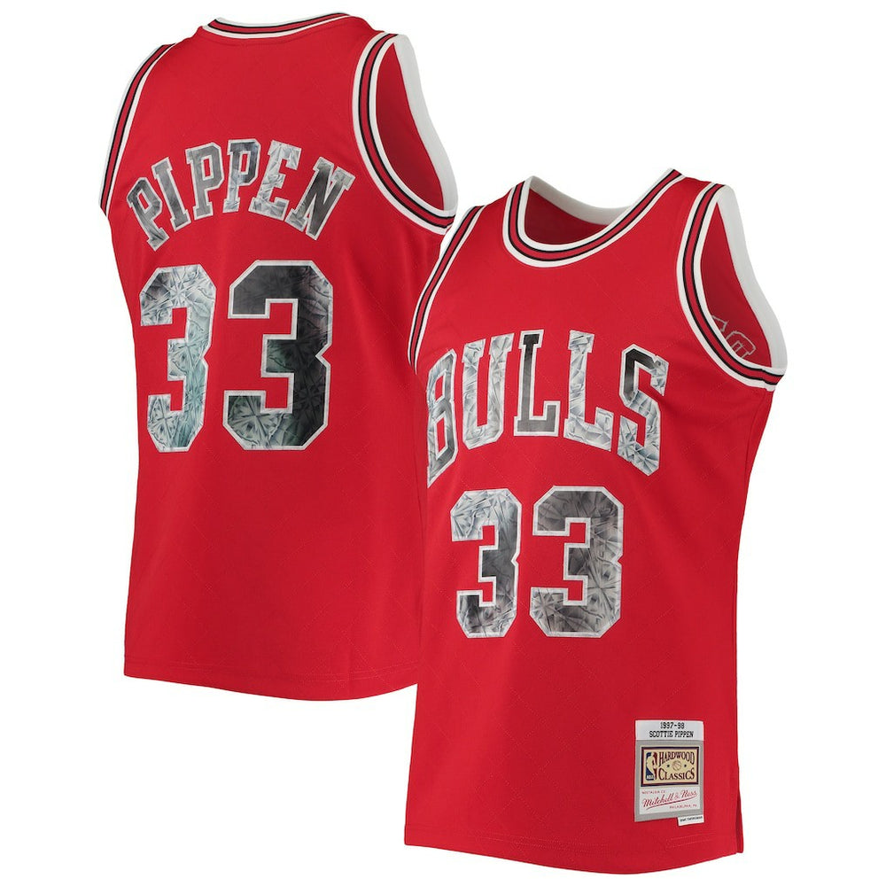 Scottie Pippen Chicago Bulls 1997/98 Hardwood Classics NBA 75th Anniversary Diamond Swingman Jersey sale On Sale