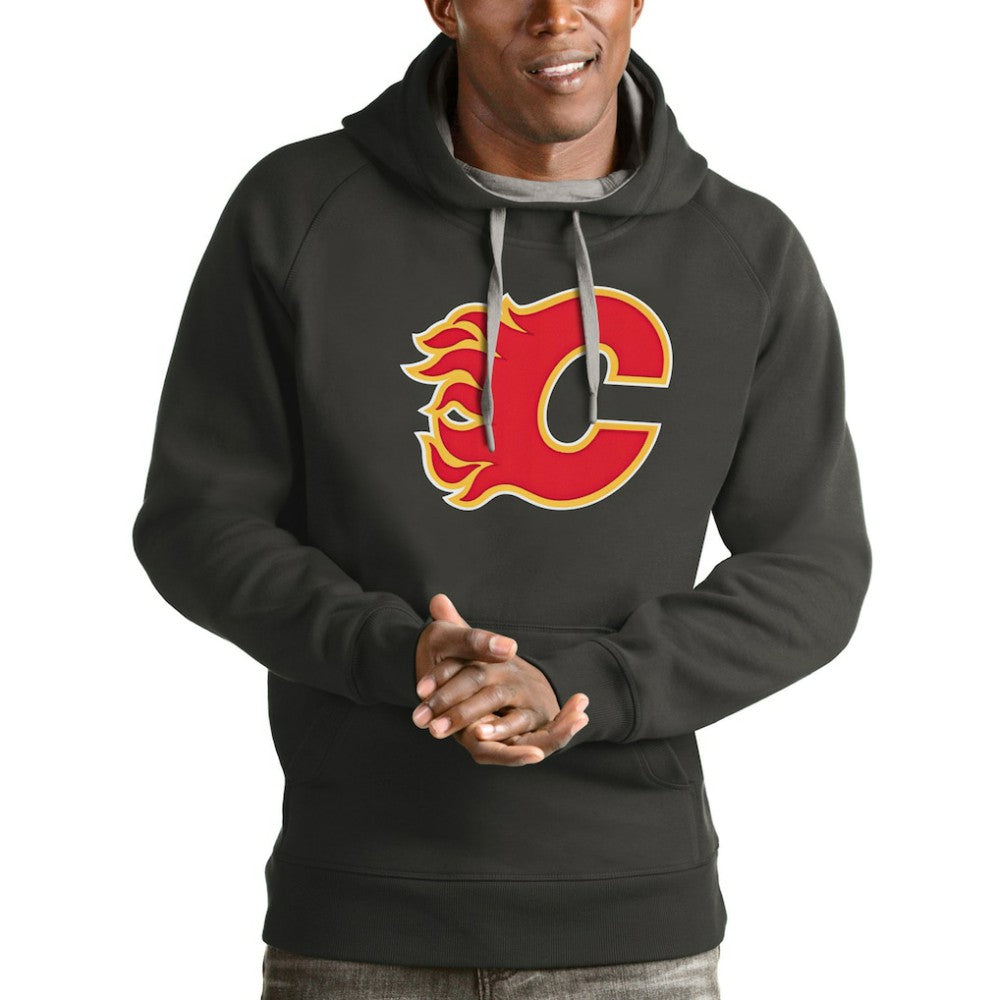 Calgary Flames Antigua Logo Victory Pullover Hoodie Discount
