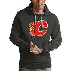 Calgary Flames Antigua Logo Victory Pullover Hoodie Discount