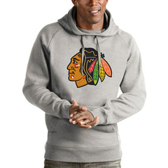 Chicago Blackhawks Antigua Logo Victory Pullover Hoodie For Sale