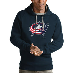 Columbus Blue Jackets Antigua Logo Victory Pullover Hoodie Outlet