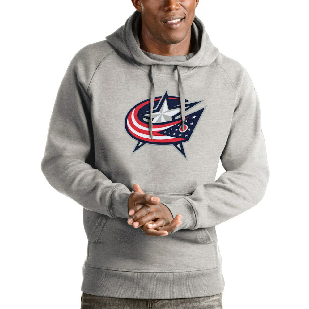 Columbus Blue Jackets Antigua Logo Victory Pullover Hoodie Sale