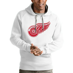 Detroit Red Wings Antigua Logo Victory Pullover Hoodie For Sale