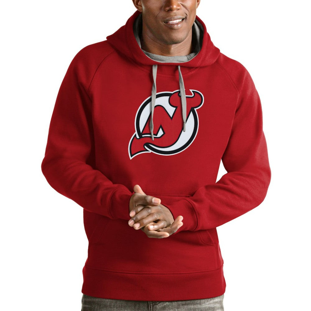 New Jersey Devils Antigua Logo Victory Pullover Hoodie Sale