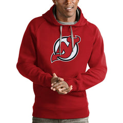 New Jersey Devils Antigua Logo Victory Pullover Hoodie Sale