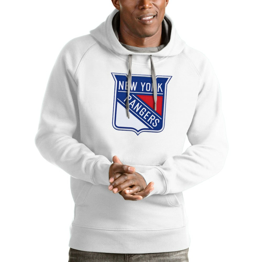 New York Rangers Antigua Logo Victory Pullover Hoodie For Sale