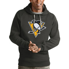 Pittsburgh Penguins Antigua Logo Victory Pullover Hoodie For Sale