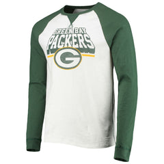 Green Bay Packers Junk Food Colorblock Raglan Long Sleeve T-Shirt