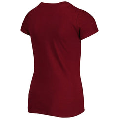 Washington Commanders New Era Girls Youth Reverse Sequin Wordmark V-Neck T-Shirt
