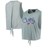 Chicago Cubs The Wild Collective Women's Open Back Twist-Tie Tank Top | MLB For sale