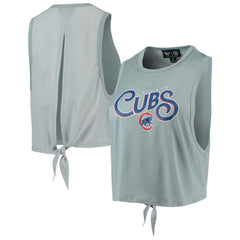 Chicago Cubs The Wild Collective Women's Open Back Twist-Tie Tank Top | MLB For sale