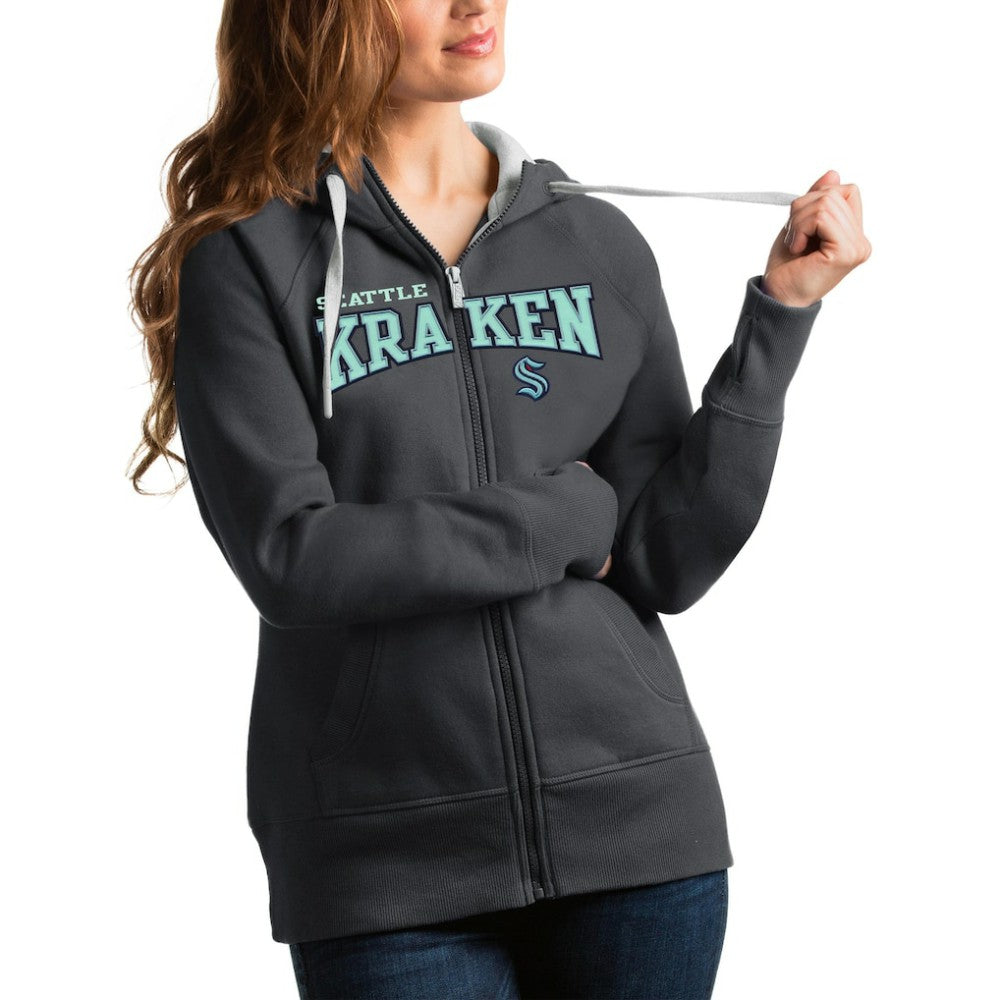 Seattle Kraken Antigua Women's Wordmark Victory Full-Zip Hoodie Outlet