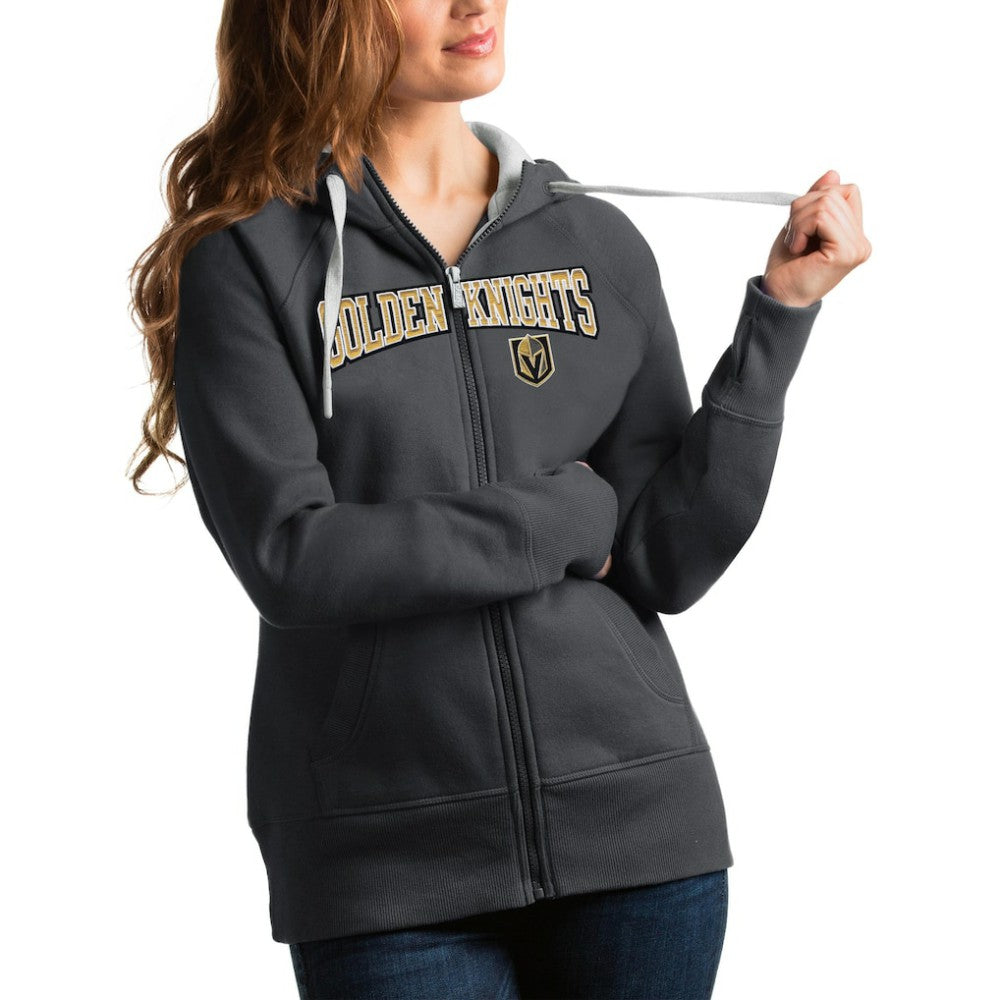 Vegas Golden Knights Antigua Women's Wordmark Victory Full-Zip Hoodie On Sale
