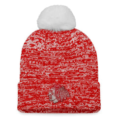 Chicago Blackhawks Fanatics Women's Glimmer Cuffed Knit Hat with Pom Sale