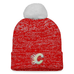 Calgary Flames Fanatics Women's Glimmer Cuffed Knit Hat with Pom Sale