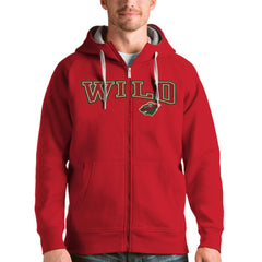 Minnesota Wild Antigua Wordmark Victory Full-Zip Hoodie Online