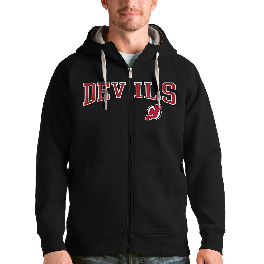 New Jersey Devils Antigua Wordmark Victory Full-Zip Hoodie For Sale