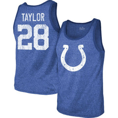 Indianapolis Colts Jonathan Taylor Majestic Threads Player Name & Number Tri-Blend Tank Top