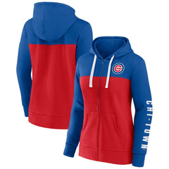 Chicago Cubs Fanatics Women's Take The Field Colorblocked Hoodie Full-Zip Jacket | MLB US
