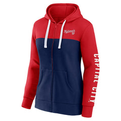 Washington Nationals Fanatics Women's Take The Field Colorblocked Hoodie Full-Zip Jacket | MLB Shop