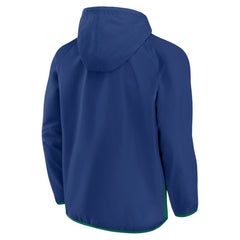 Vancouver Canucks Fanatics Backhand Shooter Defender Anorak Raglan Hoodie Quarter-Zip Jacket On Sale