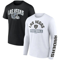 Las Vegas Raiders Fanatics Long and Short Sleeve Two-Pack T-Shirt