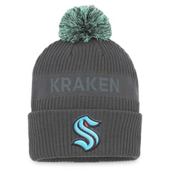 Seattle Kraken Fanatics Authentic Pro Home Ice Cuffed Knit Hat with Pom Online