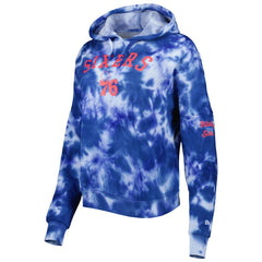Philadelphia 76ers Women's Brushed Cotton Tie-Dye Pullover Hoodie New
