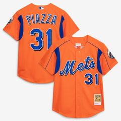 Mike Piazza New York Mets Mitchell & Ness Cooperstown Collection Mesh Batting Practice Button-Up Jersey | MLB Outlet