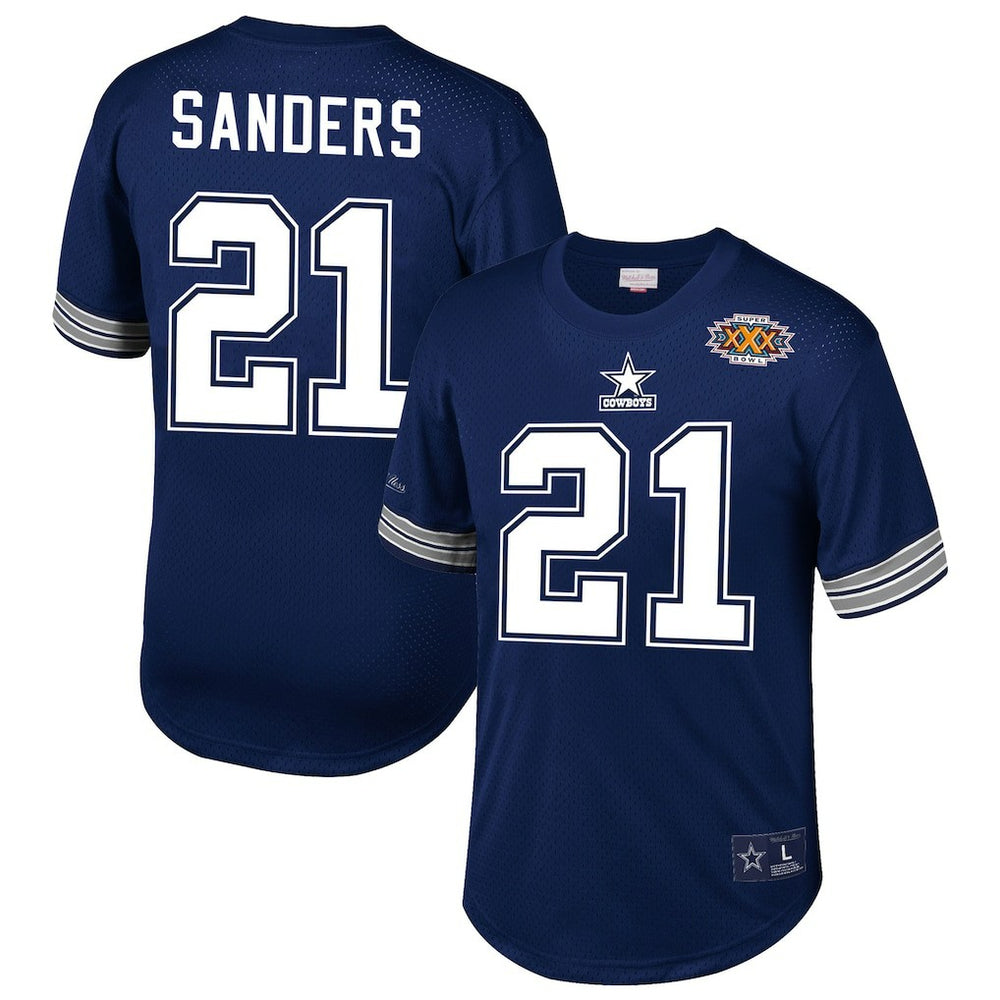 Dallas Cowboys Mitchell & Ness Deion Sanders Retired Player Name & Number Mesh Top