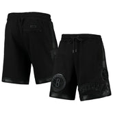 Brooklyn Nets Pro Standard Triple Black Gloss Logo Shorts for sale For Sale