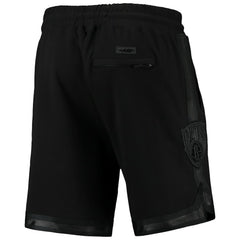 Brooklyn Nets Pro Standard Triple Black Gloss Logo Shorts for sale For Sale