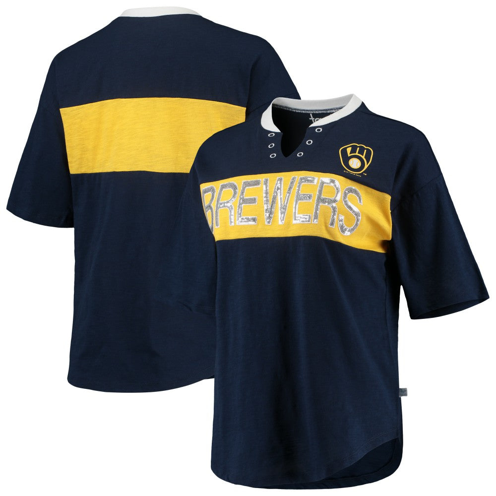 Milwaukee Brewers Touch Women's Lead Off Notch Neck T-Shirt | MLB Near me