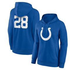 Indianapolis Colts Fanatics Jonathan Taylor Women's Player Icon Name & Number V-Neck Pullover Hoodie
