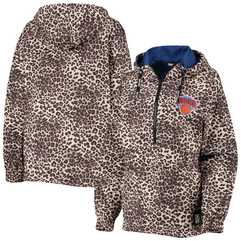 New York Knicks DKNY Sport Women's Gabriella Windbreaker Half-Zip Hoodie On Sale