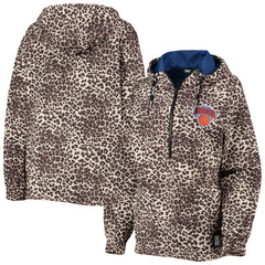 New York Knicks DKNY Sport Women's Gabriella Windbreaker Half-Zip Hoodie On Sale