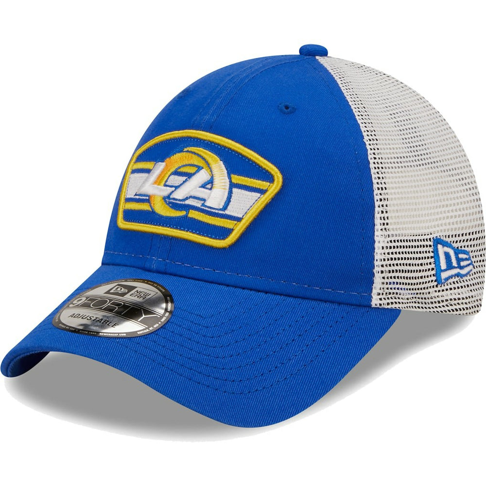 Los Angeles Rams New Era Logo Patch Trucker 9FORTY Snapback Hat