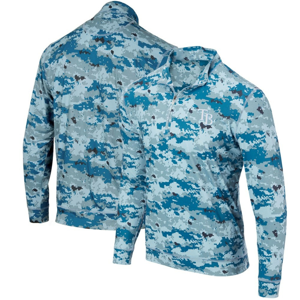 Tampa Bay Rays Digital Camo Performance Quarter-Zip Pullover Jacket | MLB New